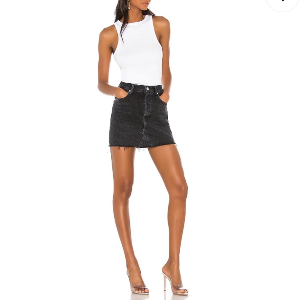 AGOLDE Rib High Neck Tank in White - Picture 7 of 9